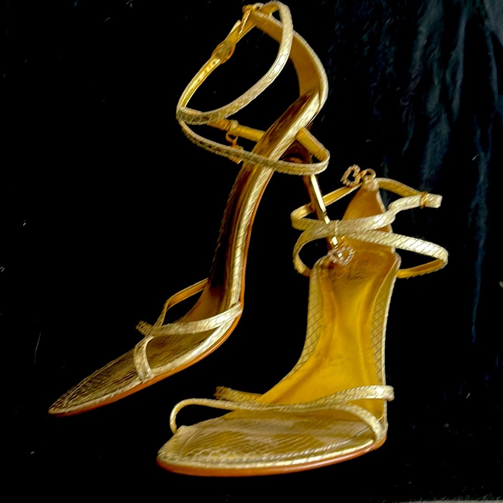 Guess gold high heal shoes